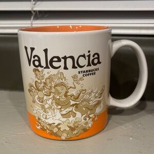 Starbucks Valencia White and Orange Ceramic Coffee Mug
